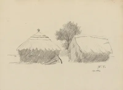 Meule De Foin Et Chaumiere