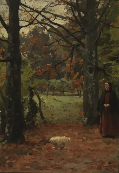 Mevrouw Coba Tholen Muller Wandelend In Het Bos