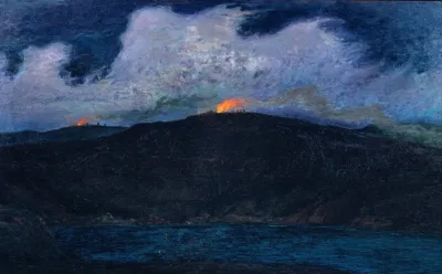Midsummer Bonfires In Stormy Weather