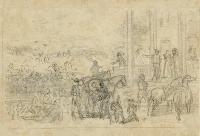Military Encampment At Plantation House