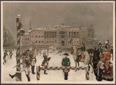 Military Parade Of Emperor Paul In Front Of Mikhailovsky Castle