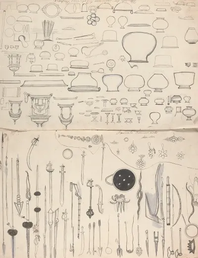 Military Weapons Female Ornaments Utencils For Culinary And Religious Purposes