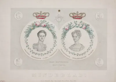Mindeblad For Prins Frederik Senere Kong Frederik D 7 Og Prinsesse Wilhelmine