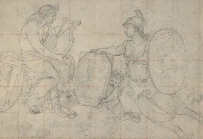 Minerva Presenting Two Portraits To Apollo