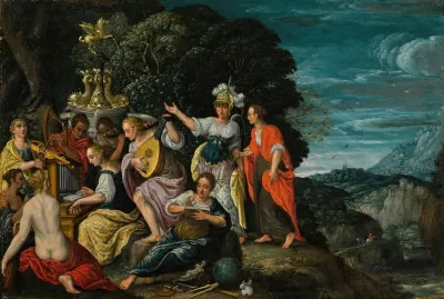 Minerva Visiting The Muses On Mount Helicon