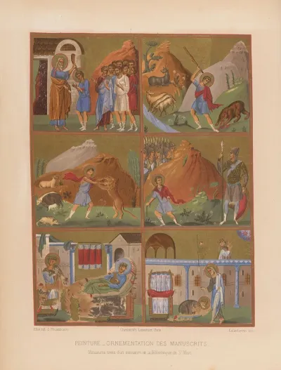 Miniatures Tirees Dun Manuscrit De La Bibliotheque De St Marc