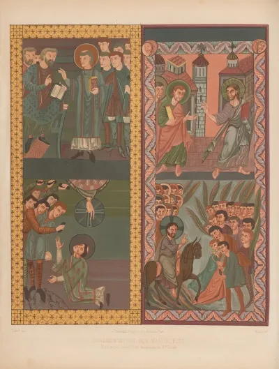 Miniatures Tirees Dun Manuscrit Du Xe Siecle