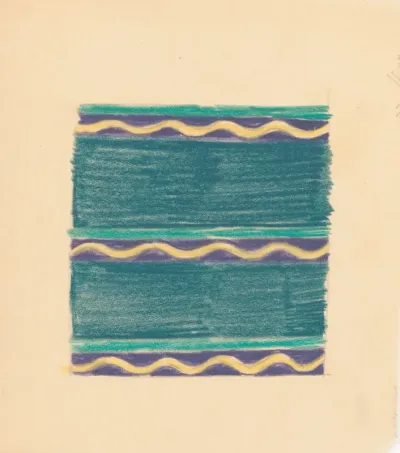 Miscellaneous Small Sketches For Inlaid Table Tops Design With Green Lines And Yellow Wave Motif