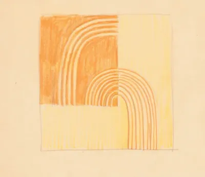 Miscellaneous Small Sketches For Inlaid Table Tops Design With Orange And Yellow Geometric Motif