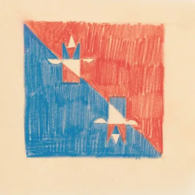 Miscellaneous Small Sketches For Inlaid Table Tops Design With Red And Blue Cubic Motif