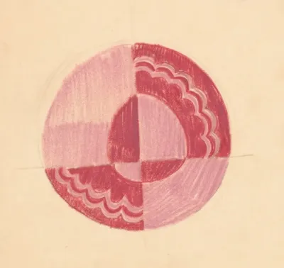 Miscellaneous Small Sketches For Inlaid Table Tops Design With Red And Pink Circular Motif