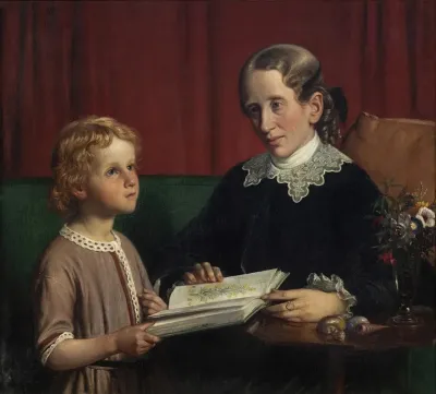 Miss Annette Hage 1814 1857 Shows Her Nephew Hother Hage 1849 1904 A Book On Plants