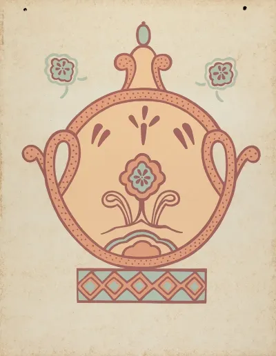 Mission La Purisima Concepcion Wall Painting From The Portfolio Decorative Art Of Spanish California