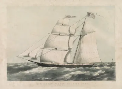 Missionary Packet Morning Star Passing Boston Light