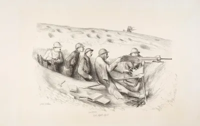 Mitrailleuse En Action Somme 20 Sept 1916