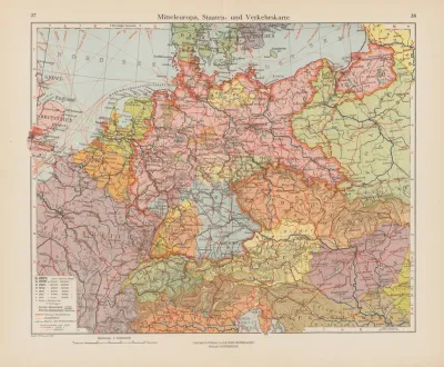 Mitteleuropa Staaten Und Verkehrskarte