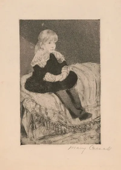 Mlle Luquet Seated On A Couch