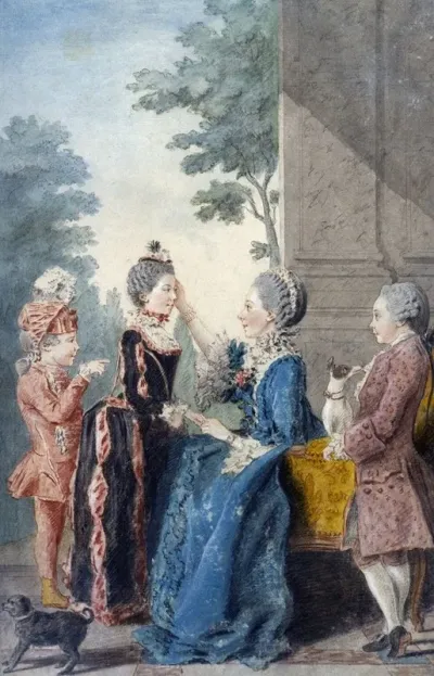 Mme De Roncherolles Et Ses Trois Enfants