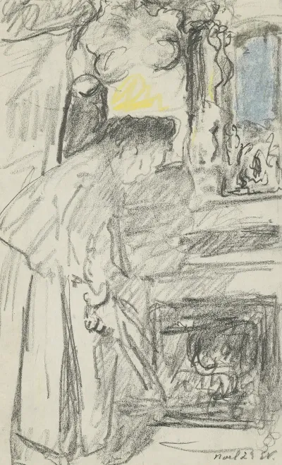 Mme Vuillard Aupres De La Cheminee Rue De Calais