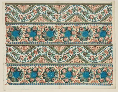 Modeldruckpapier Breite Florale Musterbander