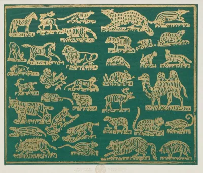 Modeldruckpapier Mit Golddruck Verschiedene Tiere