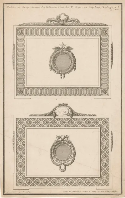 Modeles De Compartimens Des Tableaux Pendules C Propre Au Sculpteurs Ciseleurs Et Orfevres