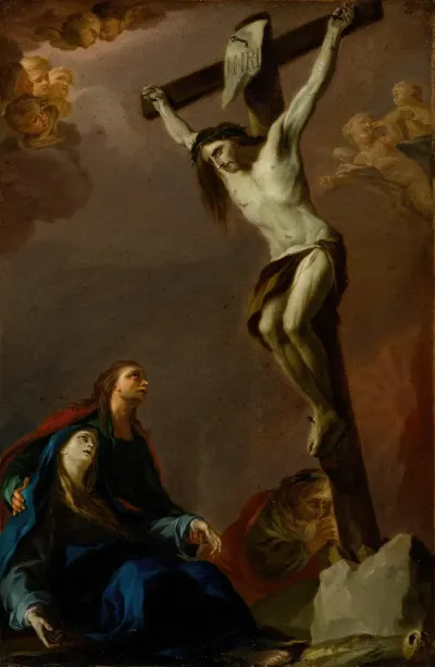 Modello For An Altarpiece Of The Crucifixion With The Virgin Mary Magdalen And Saint John