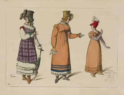 Modes Francaises 1814 15 Dapres Des Gravures De Lepoque