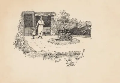 Moeder En Dochter Zoeken Een Pop In Een Tuin