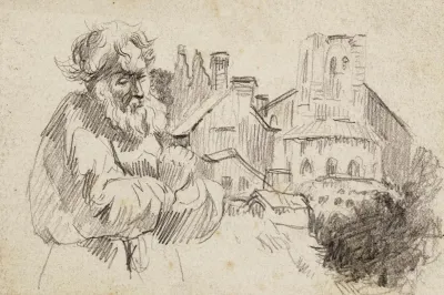Moine Devant Une Eglise