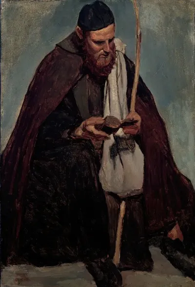 Moine Italien Assis Lisant Seated Italian Monk Reading