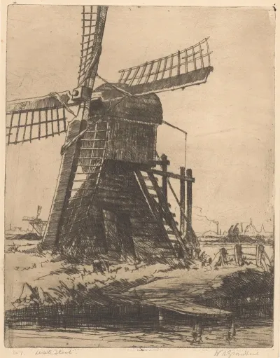 Molen Aan Het Water Bij Leiden
