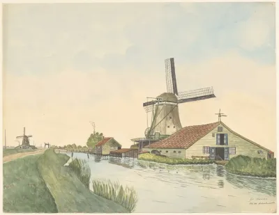 Molen De Veenboer Aan Het Guispad Met Molen De Schoolmeester