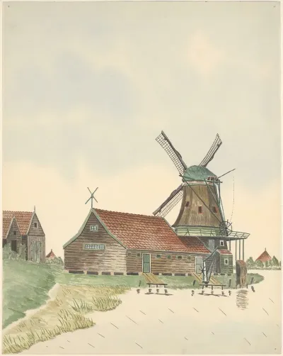 Molen Oliemolen De Boerin Aan De Noorddijk 1900 Gesloopt