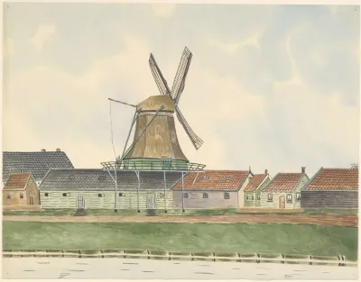Molen Oliemolen Het Witte Paard Aan Het Zaandijkerwegje 1893 Gesloopt