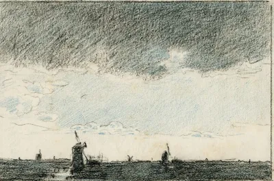 Molens In Vlakte Bij Regen