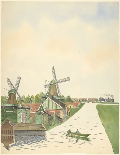 Molens Langs De Zaan L Speelmolentje R Mosterdmolen De Huisman