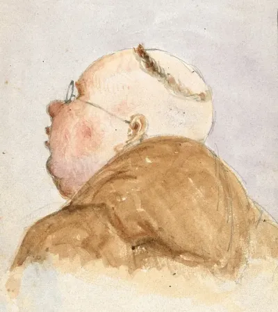 Monch Mit Brille Von Hinten