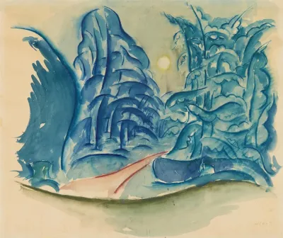Mond Im Blauen Wald