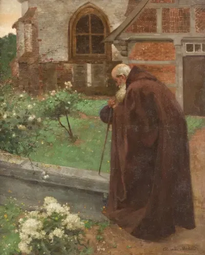 Monk At The Monastery Garden