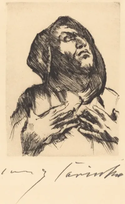 Monk Gazing Upward Monch Mit Erhobenem Blick