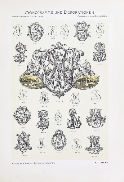 Monogrammes Und Dekorationen Pl 063