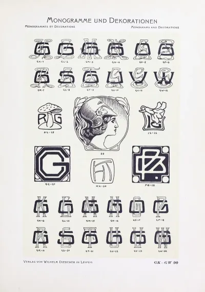 Monogrammes Und Dekorationen Pl 090