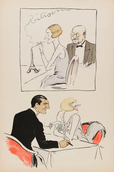 Monsieur Et Madame Andre Citroen Et Un Couple Non Identifie