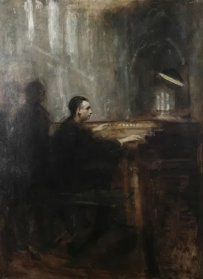 Monsieur Marcel Dupre At The Organ Of Notre Dame