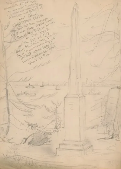 Monument On The Banks Of The Delaware River