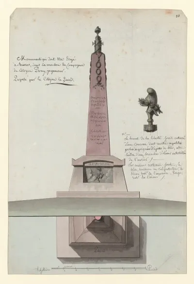 Monument Qui Doit Etre Erige A Anieres Dans La Maison De Campagne Du Citoyen Prony Ingenieur