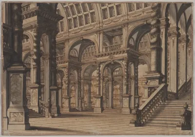 Monumental Vaulted Hall With Staircase