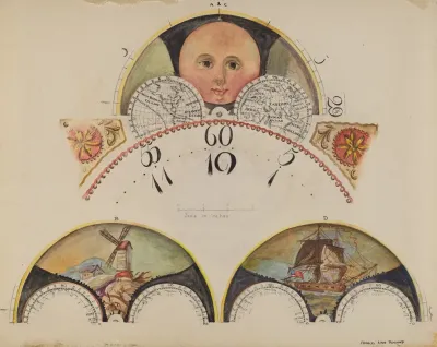 Moon Disc Paintings For Grandfathers Clock