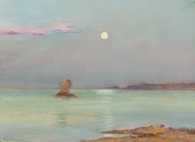 Moon Rising Over The Sea 2